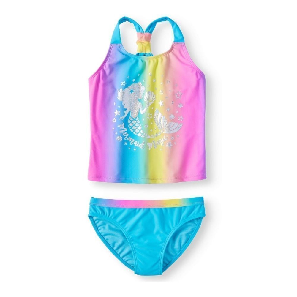 WONDER NATION MERMAID FOIL TANKINI SWIMSUIT